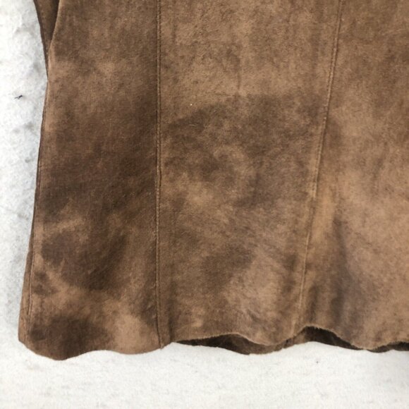 Vintage Orvis Leather Vest Womens Small Brown Suede Quilted Equestrian Retro - Picture 15 of 16